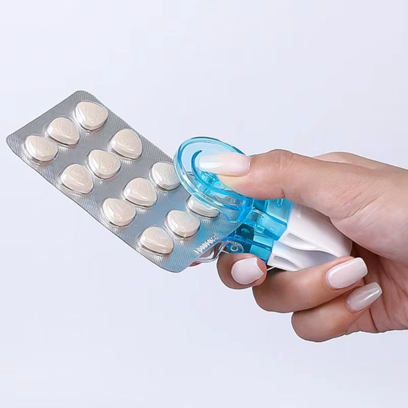 Portable Pill Taker Remover with Medicine Box Household Gadgets, Tablets Pills Assistance Tool New Design Pill Dispenser